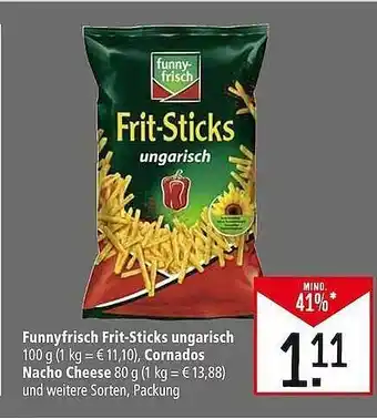 Marktkauf Funny-frisch frit-sticks ungarisch, cornados nacho cheese Angebot