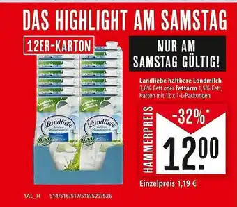 Marktkauf Landliebe haltbare landmilch Angebot