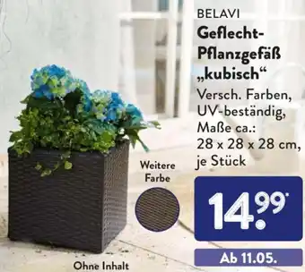 Aldi Süd Belavi Geflecht Pflanzgefäß kubisch Angebot