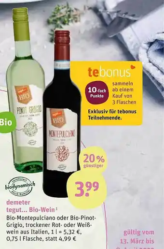 tegut Demeter bio-wein Angebot