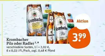 tegut Krombacher pils oder radler Angebot