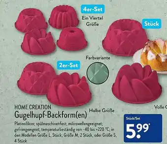 Aldi Nord Home creation gugelhupf-backform(en) Angebot