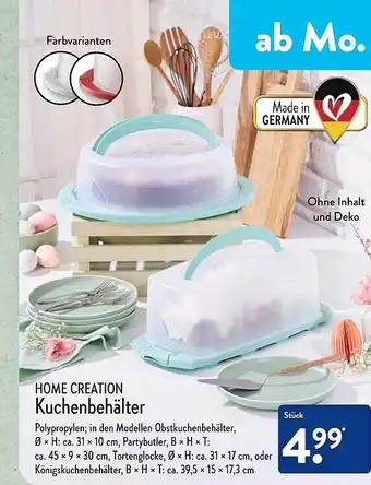 Aldi Nord Home creation kuchenbehälter Angebot