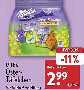 Aldi Nord Milka oster-täfelchen Angebot