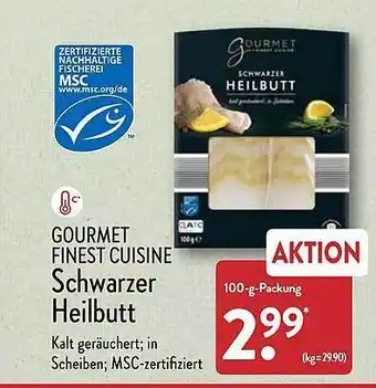 Aldi Nord Gourmet finest cuisine schwarzer heilbutt Angebot