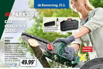 Lidl Parkside akku-gehölzschneider 20v Angebot