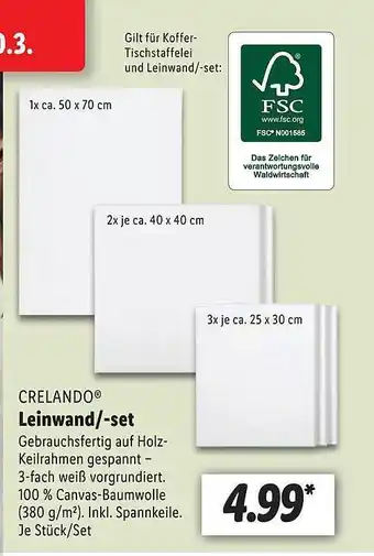 Lidl Crelando leinwand oder -set Angebot