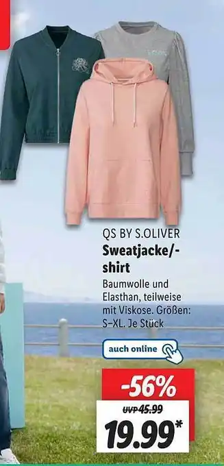 Lidl Qs by s.oliver sweatjack oder -shirt Angebot