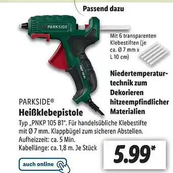 Lidl Parkside heißklebepistole Angebot