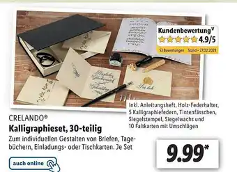 Lidl Crelando kalligraphieset 30tlg Angebot