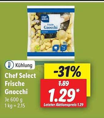 Lidl Chef select frische gnocchi Angebot