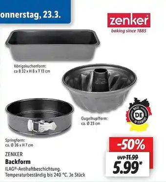 Lidl Zenker backform Angebot