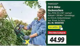 Lidl Parkside 20-v-akku-heckenschere Angebot