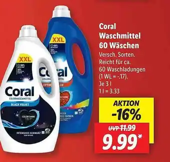 Lidl Coral waschmittel 60 wäschen Angebot