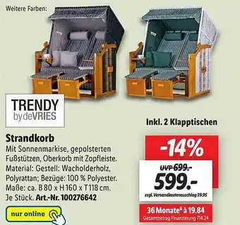 Lidl Trendy by devries strandkorb Angebot