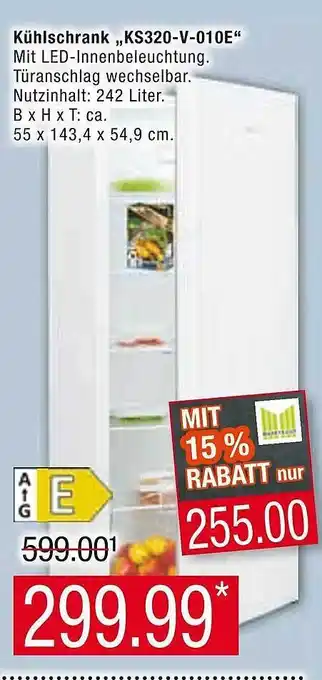 Marktkauf Kühlschrank „ks320-v-010e“ Angebot