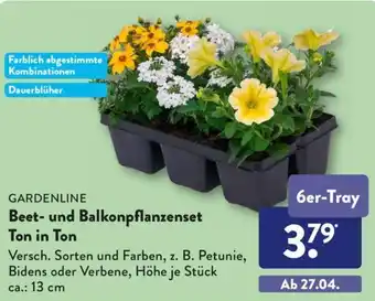 Aldi Süd Gardenline Beet und Balkonpflanzenset Ton in Ton 6er Tray Angebot