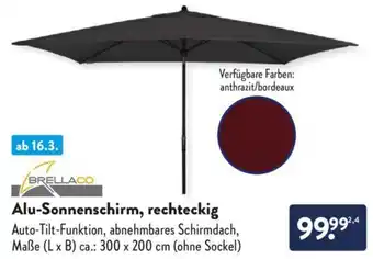 Aldi Süd Brellaco Alu Sonnenschirm, rechteckig Angebot