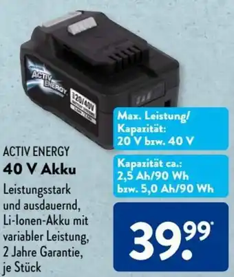 Aldi Süd Activ Energy 40 V Akku Angebot