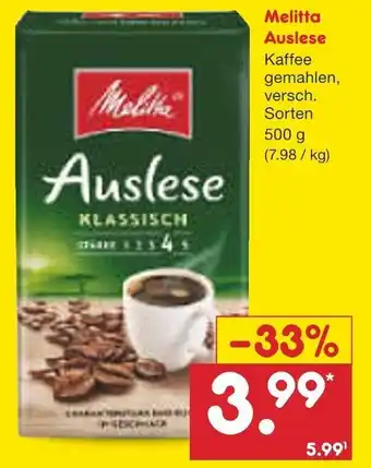 Netto Marken-Discount Melitta Auslese 500 g Angebot