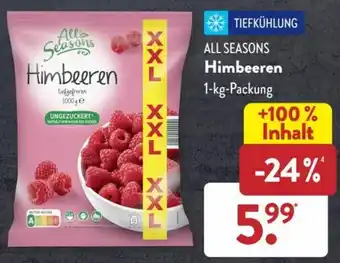 Aldi Süd All Seasons Himbeeren 1 kg Packung Angebot