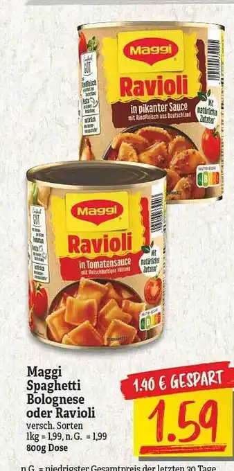 NP Discount Maggi spaghetti bolognese oder ravioli Angebot