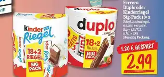 NP Discount Ferrero duplo oder kinderriegel big-pack 18+2 Angebot