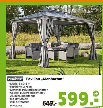 Globus Baumarkt Primaster pavillon manhattan Angebot