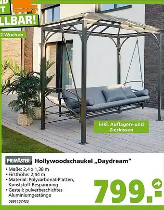 Globus Baumarkt Primaster hollywoodschaukel daydream Angebot