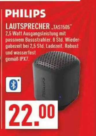 Marktkauf Philips lautsprecher „tas1505“ Angebot