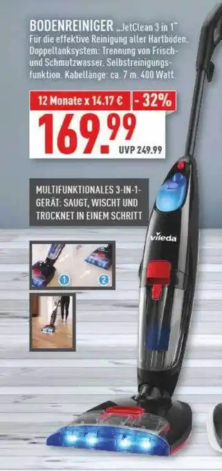 Marktkauf Vileda bodenreiniger „jetclean 3 in 1“ Angebot