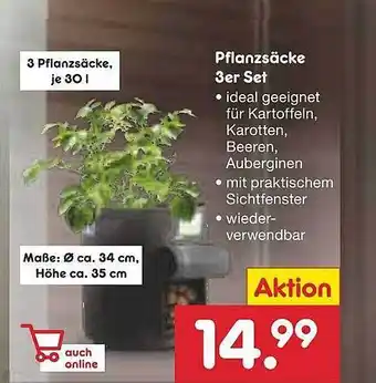 Netto Marken-Discount Pflanzsäcke 3er set Angebot