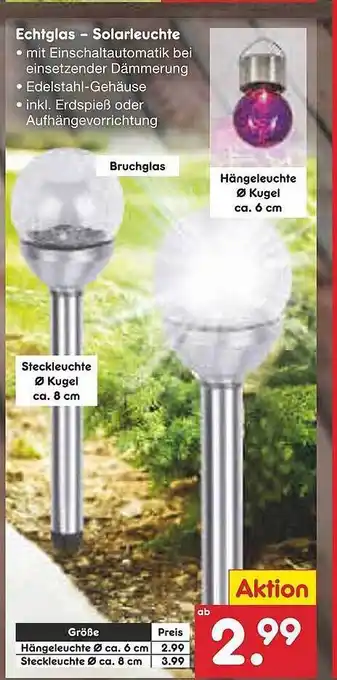 Netto Marken-Discount Echtglas - solarleuchte Angebot