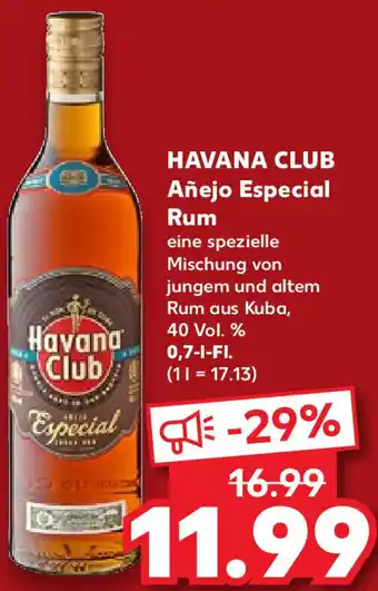 Kaufland Havana Club Añejo Especial Rum 0,7 L-Fl. Angebot