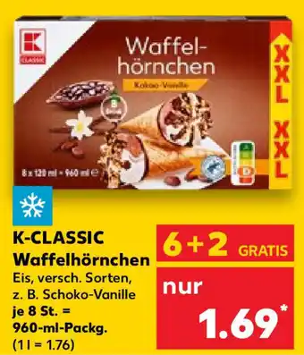 Kaufland K-Classic Waffelhörnchen 960 ml Packg. Angebot