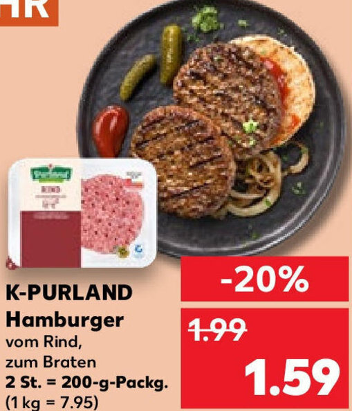 KPurland Hamburger 200 g Packg. Angebot bei Kaufland