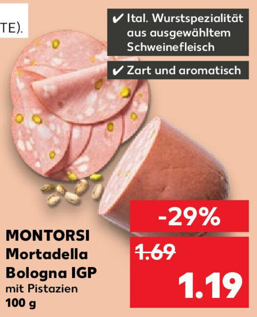 Montorsi Mortadella Bologna IGP 100 g Angebot bei Kaufland