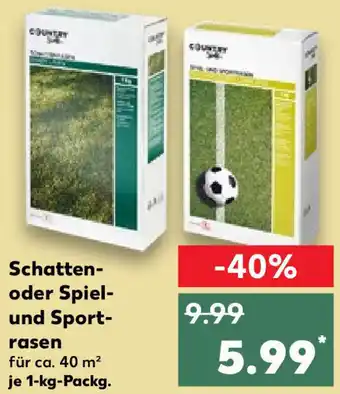 Kaufland Country Side Schatten oder Spiel und Sportrasen 1 kg Packg. Angebot