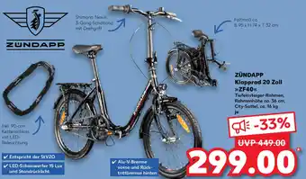 Kaufland Zündapp Klapprad 20 Zoll ZF40 Angebot