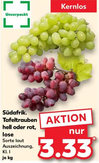 Kaufland Südafrik. Tafeltrauben hell oder rot, lose Angebot