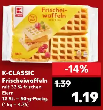 Kaufland K-Classic Frischeiwaffeln 50 g Packg. Angebot