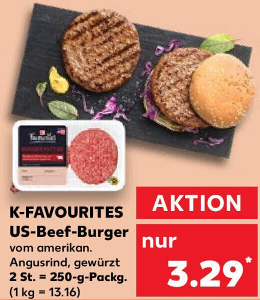 KFavourites US Beef Burger 250 g Packg. Angebot bei Kaufland