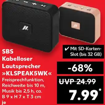 Kaufland SBS Kabelloser Lautsprecher KLSPEAK5WK Angebot