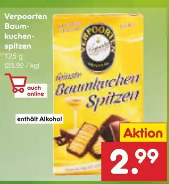 Netto Marken-Discount Verpoorten Baumkuchenspitzen 125g Angebot