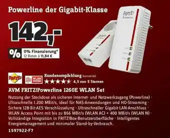 Conrad Fritz! Avm Fritz!powerline 1260e Wlan Set Angebot