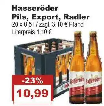 Bilgro Hasseröder Pils Export Radler Angebot