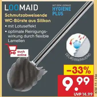 Netto Marken-Discount LooMaid Schmutzabweisende WC-Burste aus Silikon Angebot