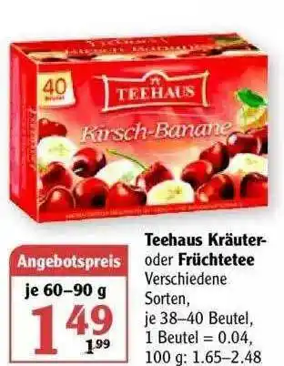 Globus Teehaus Kräuter- Oder Früchtetee Angebot