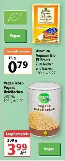 Globus Vegan Leben Vegane Hefeflocken Oder Alnatura Veganer Bio Ei-ersatz Angebot