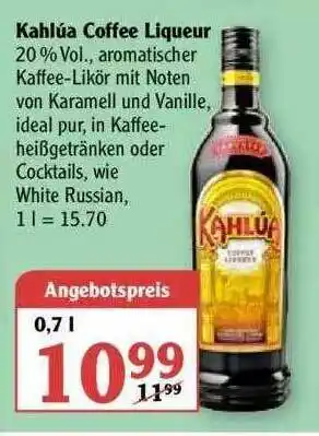 Globus Kahlùa Coffee Liqueur Angebot